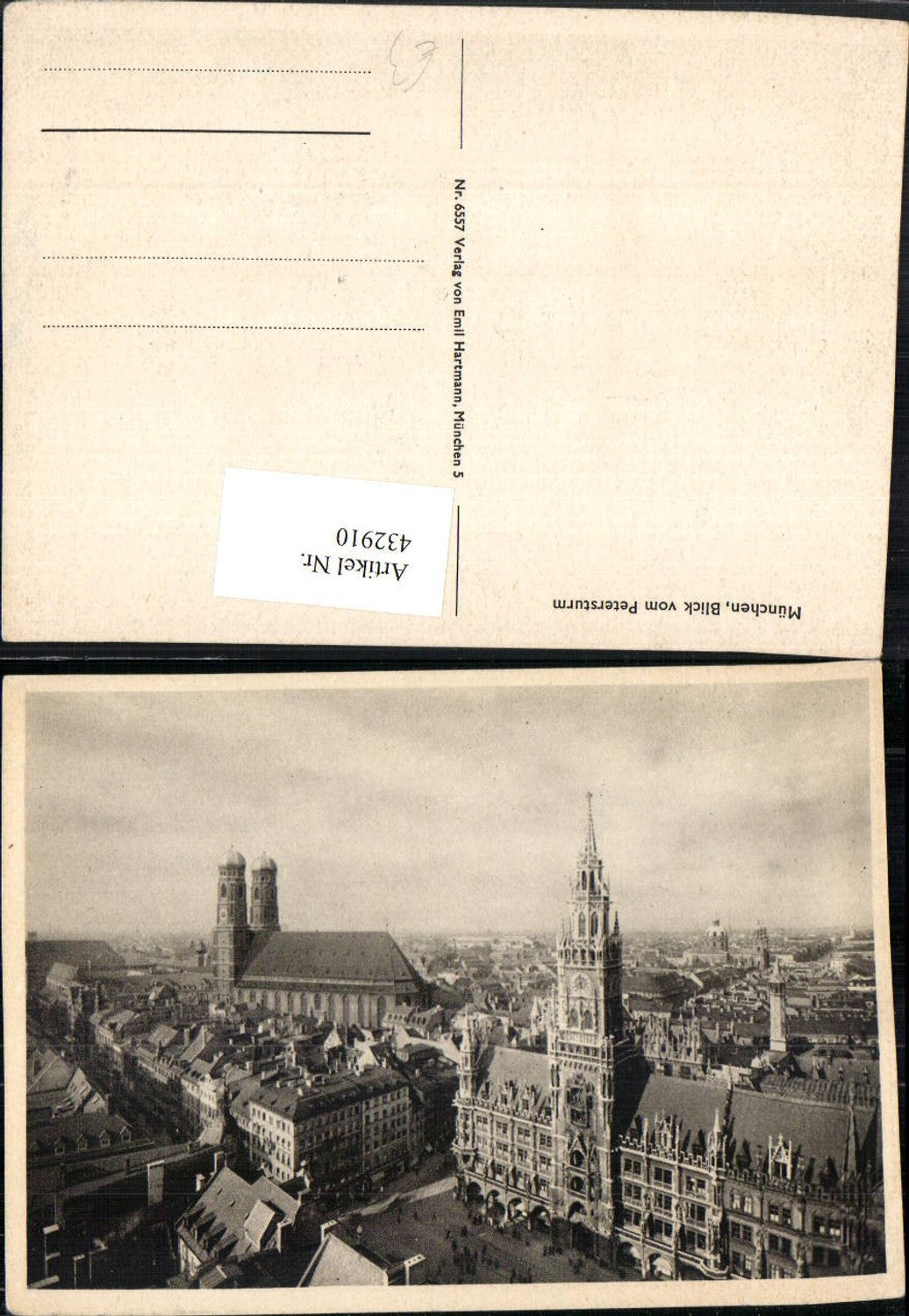 432910,München Teilansicht vom Petersturm m. Rathaus u. Frauenkirche