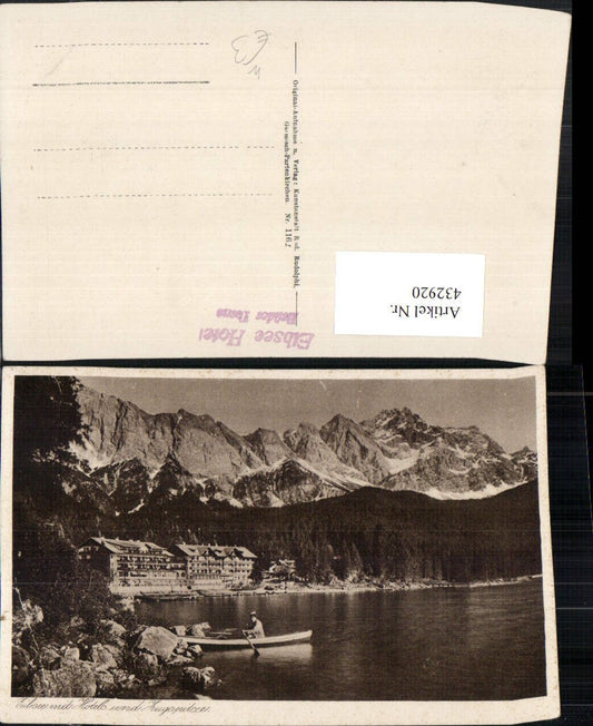 432920,Eibsee See b. Grainau m. Hotel u. Zugspitze Bergkulisse
