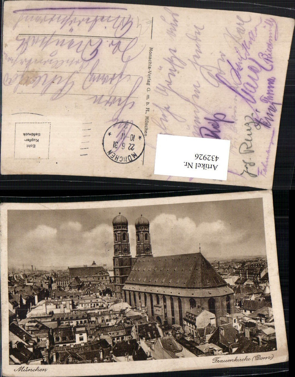 432926,München Teilansicht m. Frauenkirche Kirche Dom