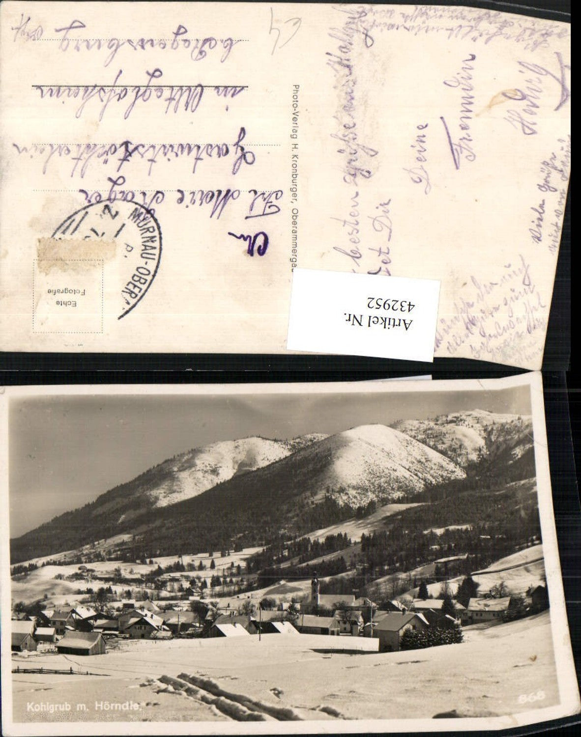 432952,Kohlgrub Totale m. Hörndle Bergkulisse Winterbild