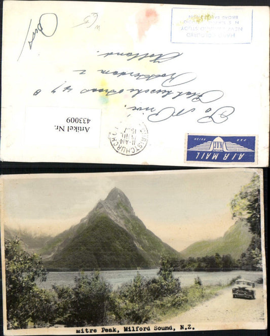 433009,New Zealand Neuseeland Milford Sound Mitre Peak Fjord Bergkulisse