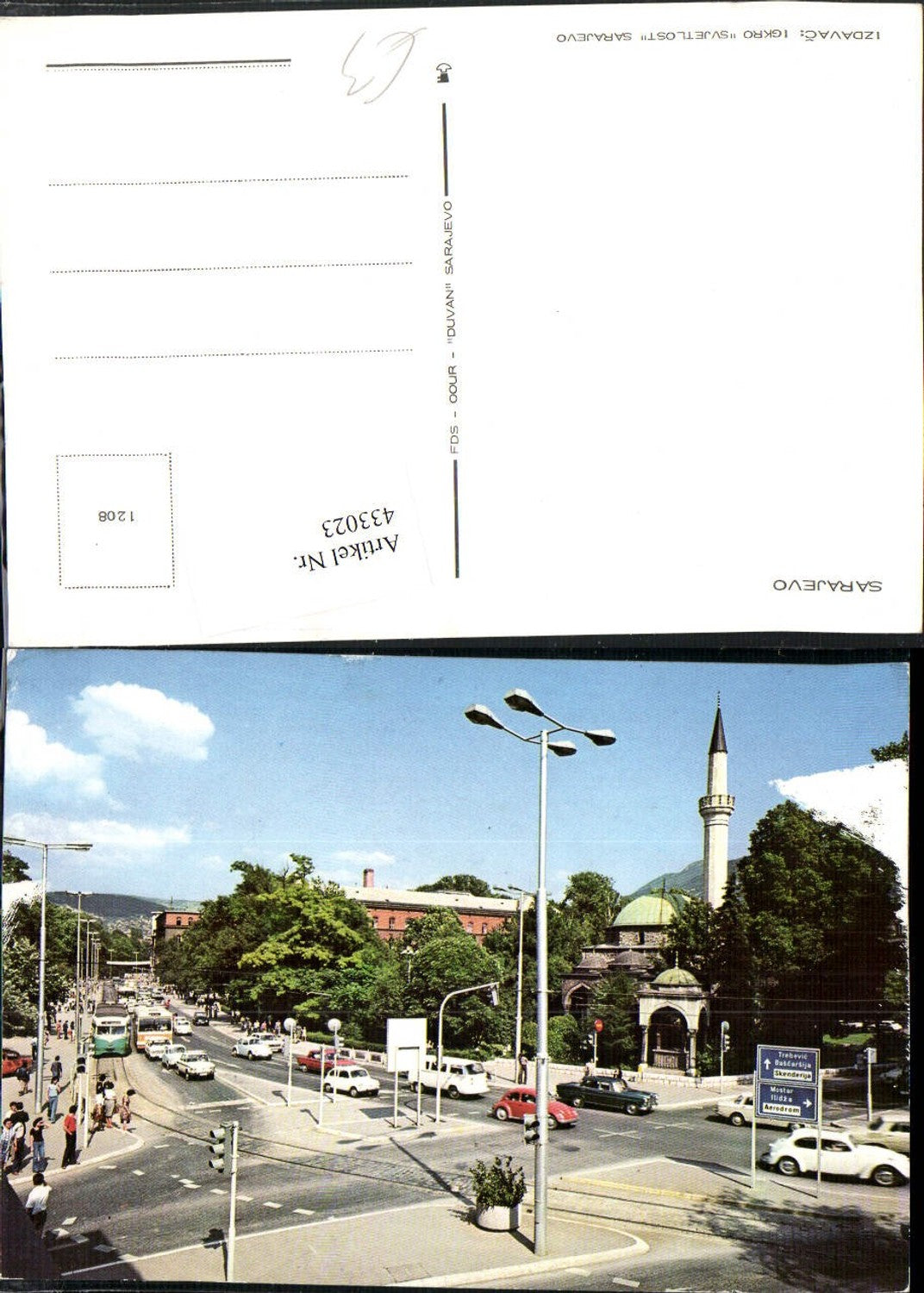 433023,Bosnia Sarajevo Straßenansicht Minarett