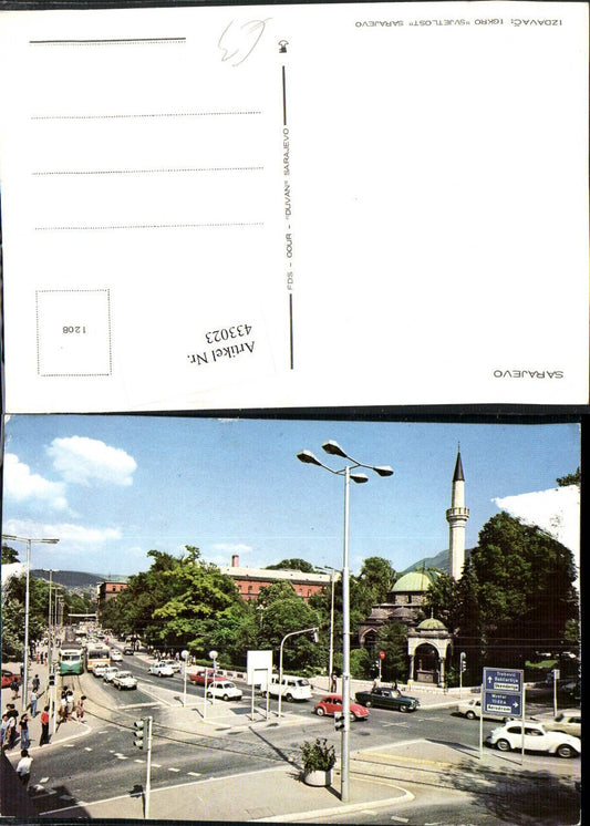 433023,Bosnia Sarajevo Straßenansicht Minarett