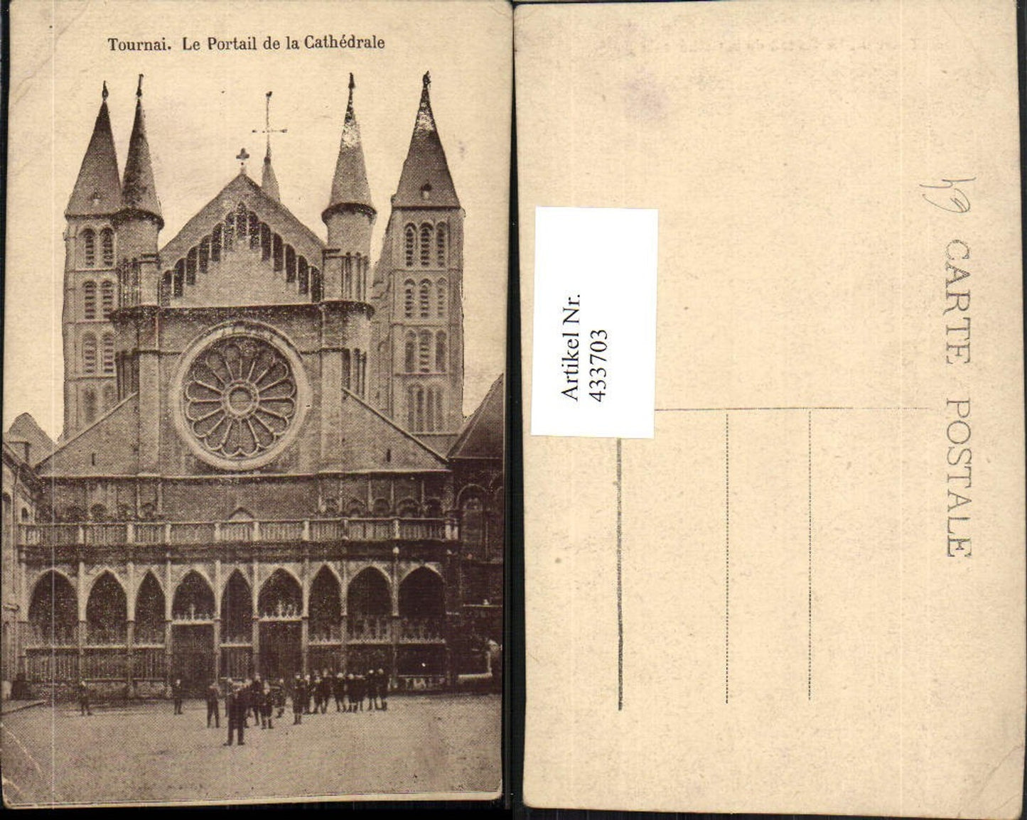 433703,Belgium Tournai Le Portail de la Cathedrale Kirche