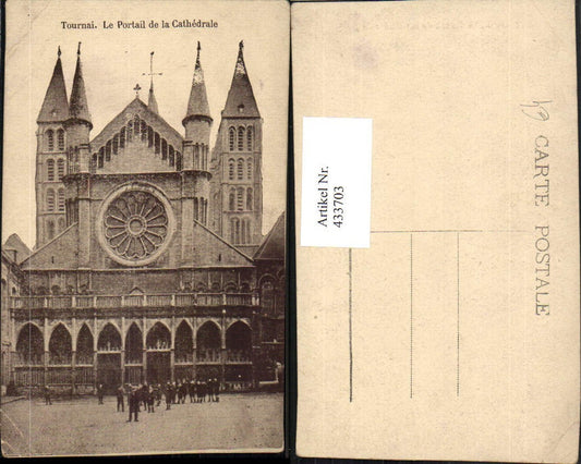 433703,Belgium Tournai Le Portail de la Cathedrale Kirche