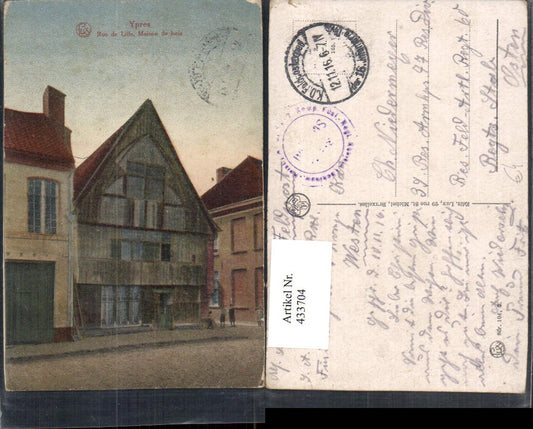 433704,Belgium Ypres Ypern Rue de Lille Maison de bois Haus