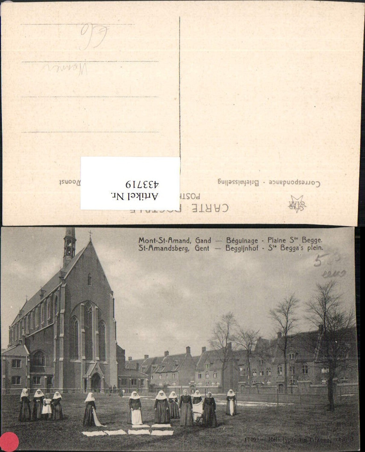 433719,Belgium Gent Gand Mont-St-Amand Beguinage Plaine Ste Begge Nonnen Kirche