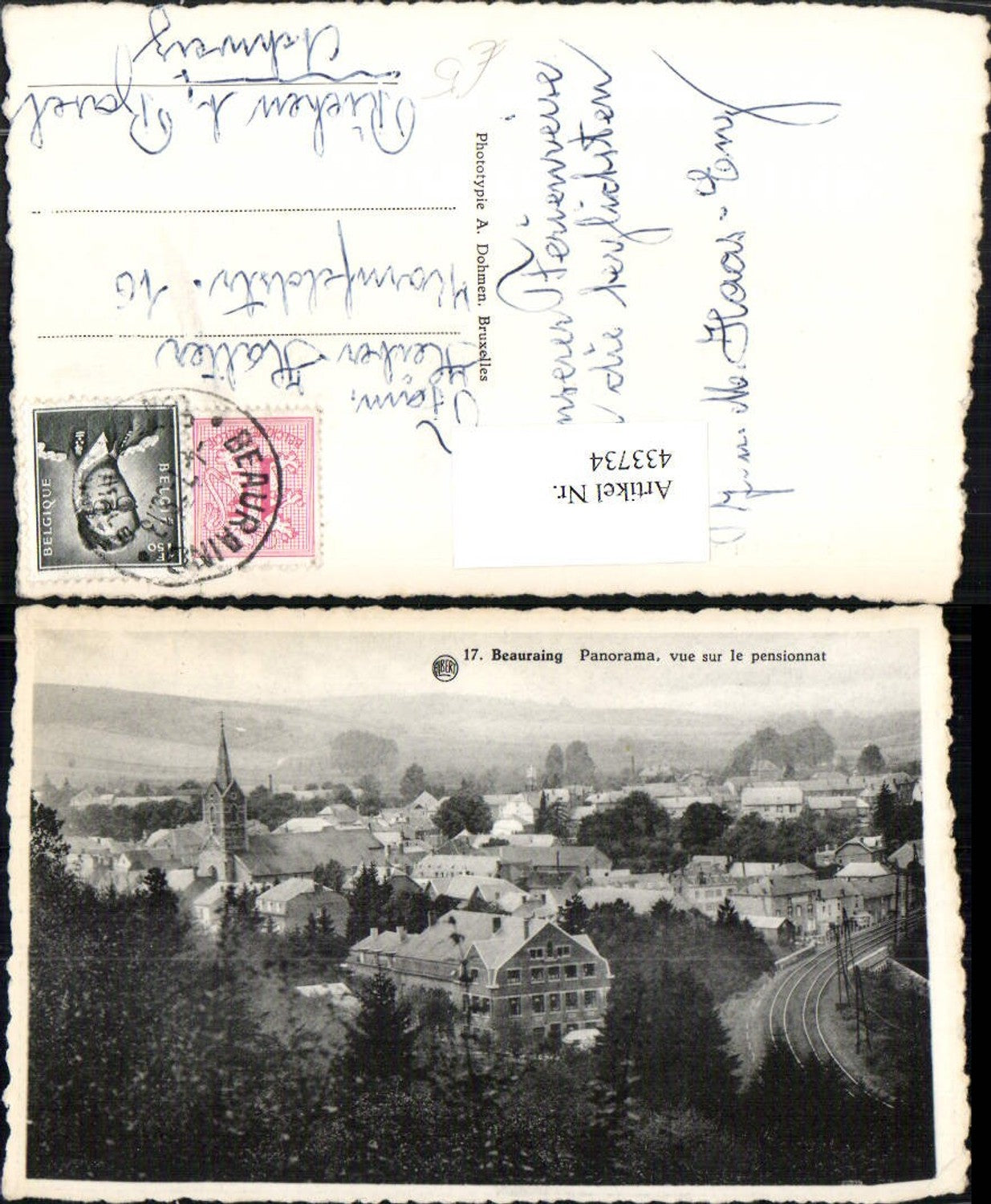 433734,Belgium Beauraing Panorama vue sur le pensionnat Totale