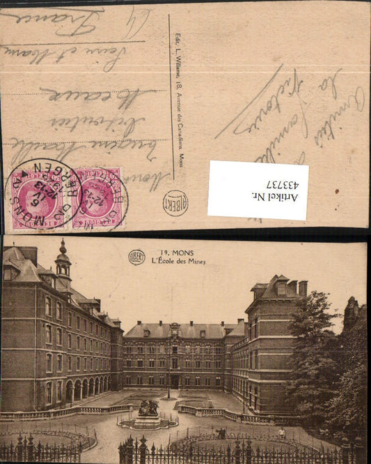 433737,Belgium Mons L'Ecole des Mines Schule Gebäude