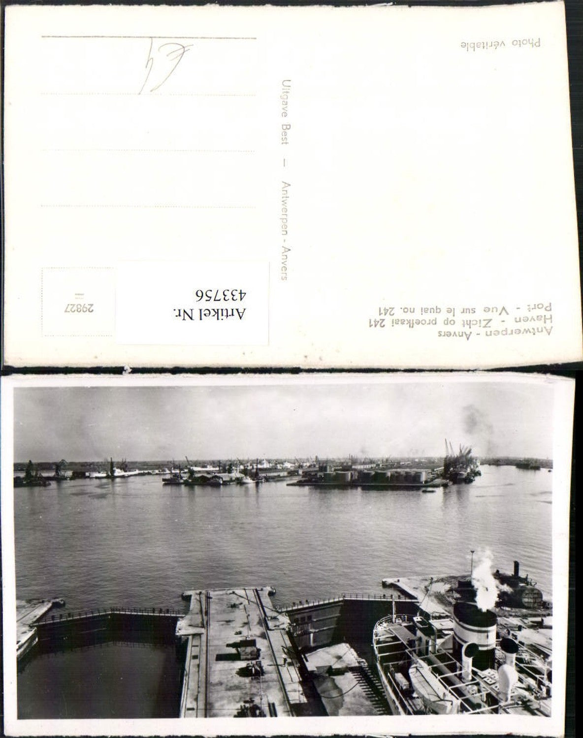 433756,Belgium Antwerpen Anvers Port Vue sur le quai Hafen Dampfer