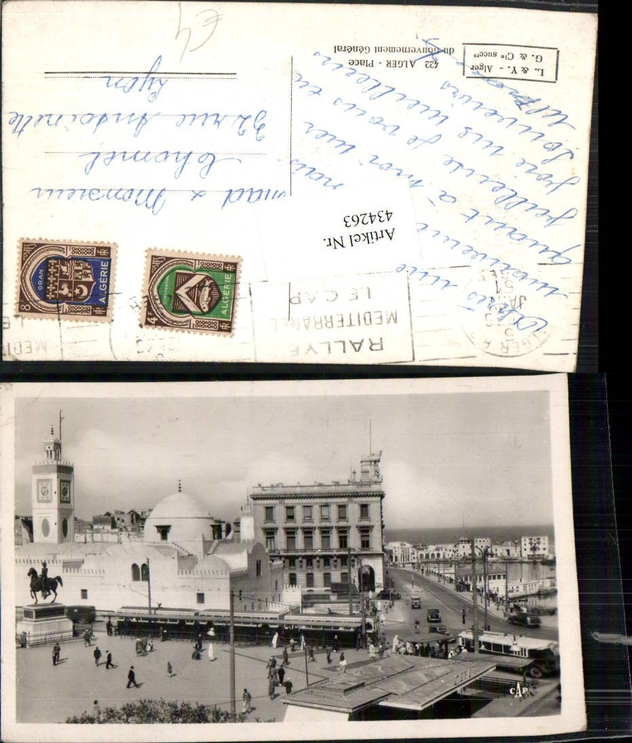 434263,Algeria Alger Algier Place du Gouvernement General Gebäude Denkmal