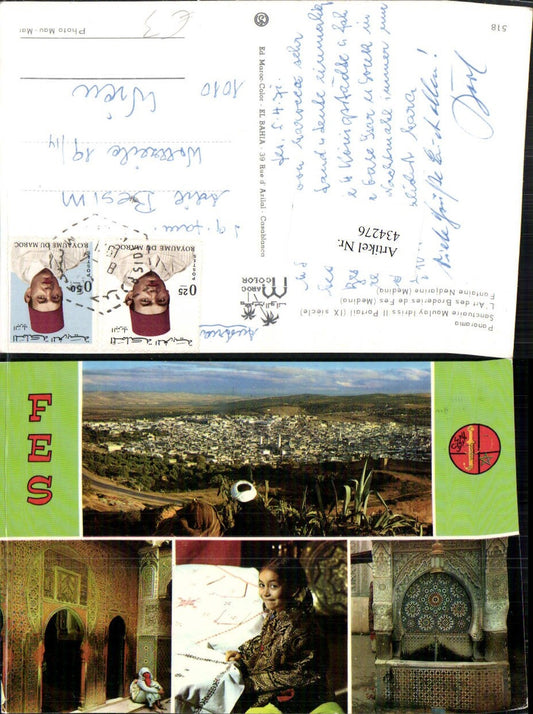 434276,Morocco Fest Panorama Totale Art des Broderies Stickerei Mehrbildkarte