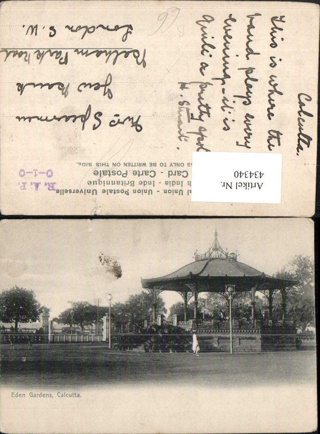 434340,India Calcutta Kalkutta Eden Gardens Garten Pavillon