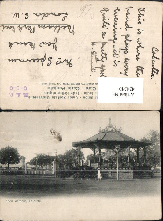 434340,India Calcutta Kalkutta Eden Gardens Garten Pavillon