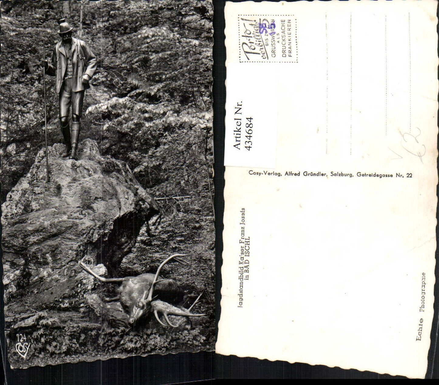 434684,Bad Ischl Jagdstandbild Kaiser Franz Josef pub Cosy 724