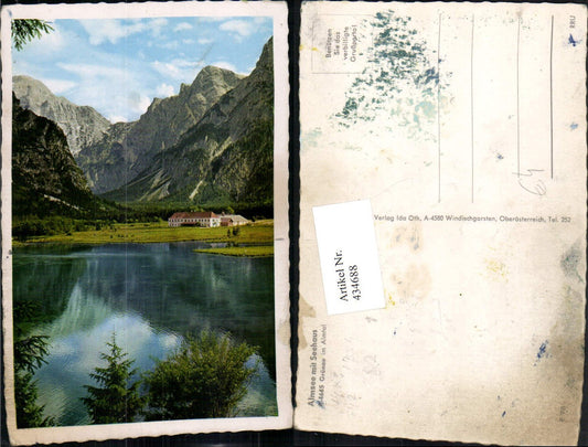 434688,Grünau im Almtal Almsee See m. Seehaus Bergkulisse