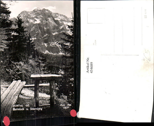 434689,Almtal b. Grünau Herrntisch u. Schernberg Bergkulisse pub Foto Oth 2324