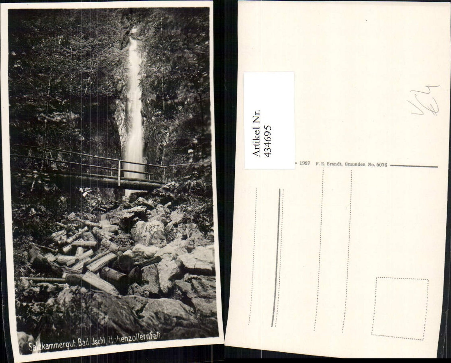 434695,Bad Ischl Hohenzollernfall Wasserfall pub F. E. Brandt 5076