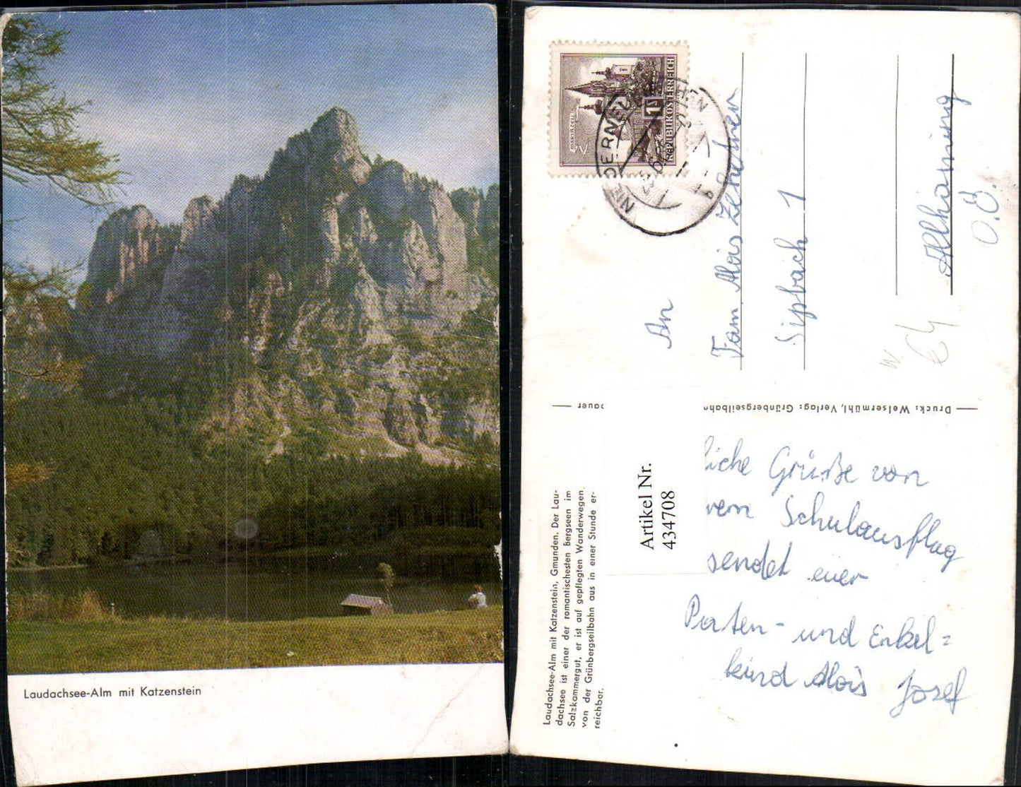 434708,Laudachsee-Alm b. Grünau m. Katzenstein Bergkulisse