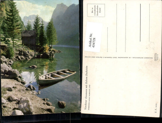 434728,Vorderer Gosausee See b. Gosau m. Hohem Dachstein Boot