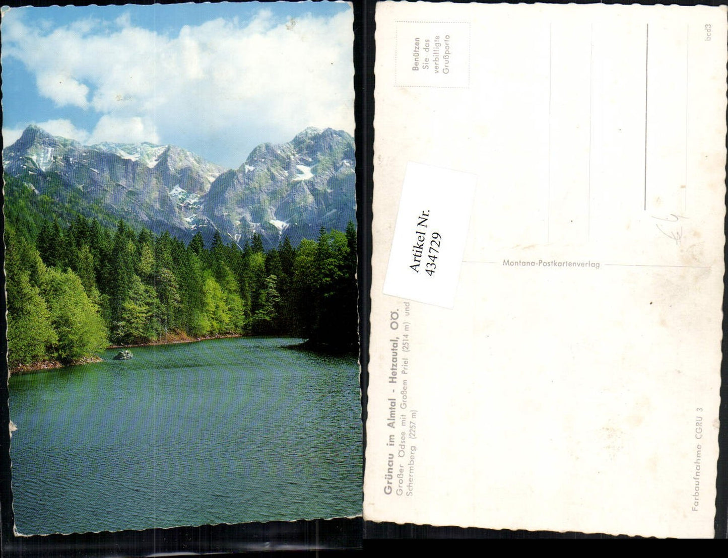 434729,Grünau im Almtal Hetzautal Großer Ödsee See m. Priel Bergkulisse