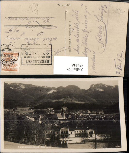 434748,Bad Ischl Totale m. Kaiservilla Bergkulisse pub F. E. Brandt 5055