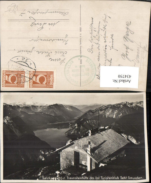 434750,Traunsteinhütte Berghütte b. Gmunden Bergkulisse pub F. E. Brandt 5586