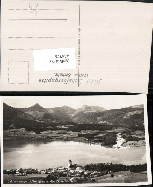 434776,St. Wolfgang am See Totale m. Zinkenbach Bergkulisse pub F. E. Brandt 5172
