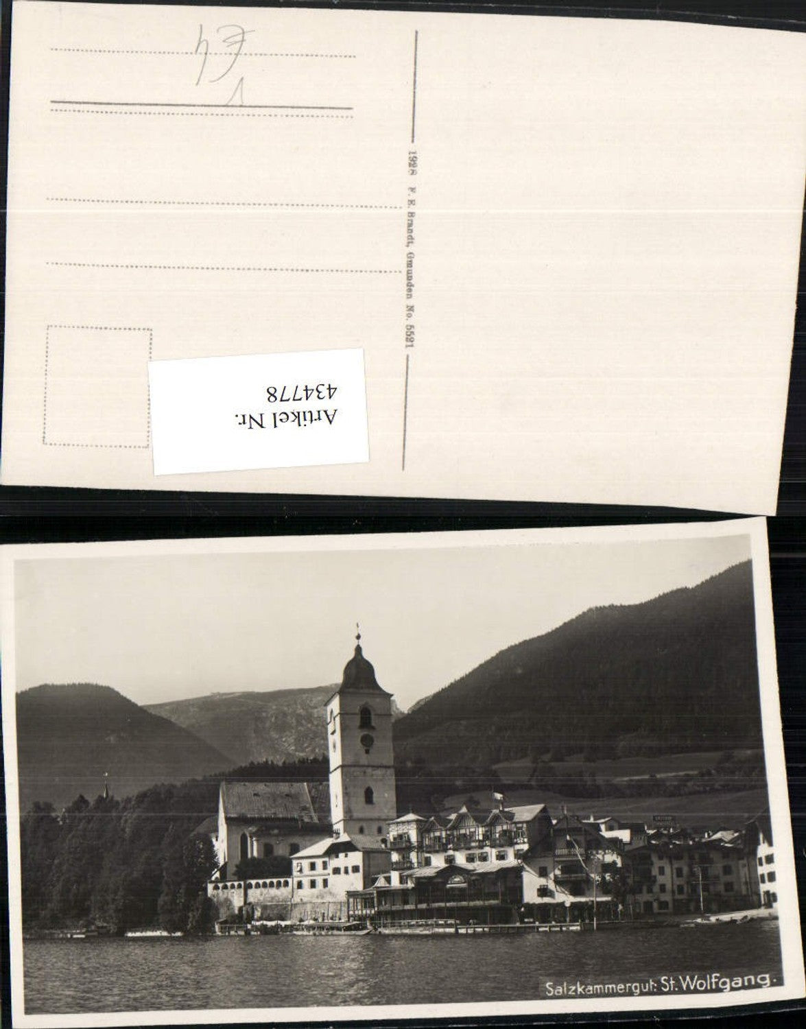 434778,St. Wolfgang Teilansicht Kirche Hotel weißes Rössl pub F. E. Brandt 5521