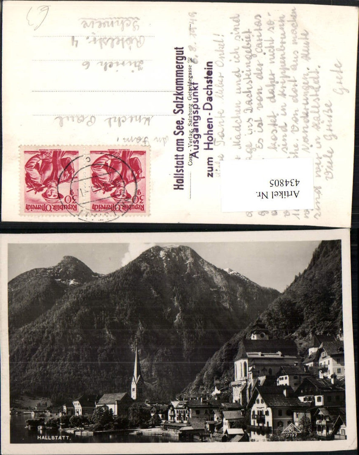 434805,Hallstatt Teilansicht Kirchen Bergkulisse