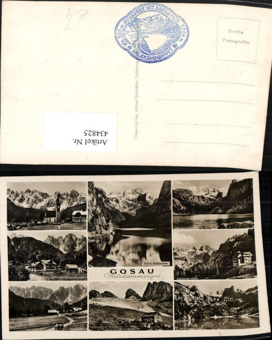 434825,Gosau Totale Gosausee Berghütten Mehrbildkarte