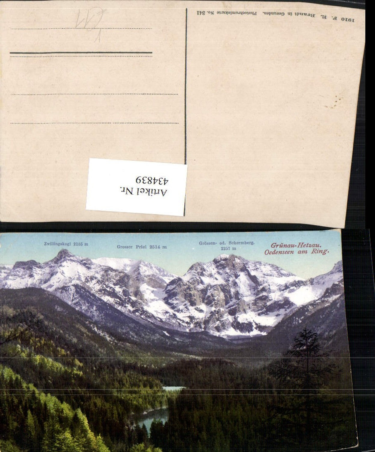 434839,Grünau Hetzau Ödensee Seen am Ring Bergkulisse pub F. E. Brandt 341