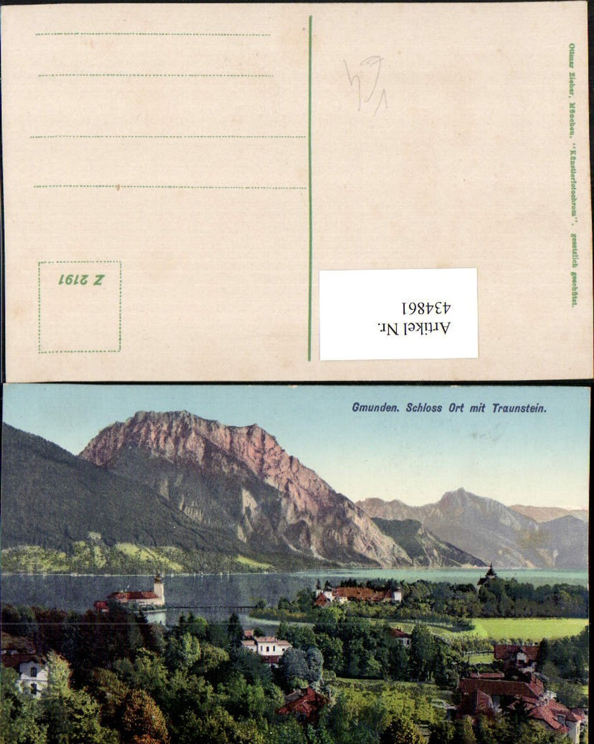 434861,Gmunden Schloss Ort Orth m. Traunstein Bergkulisse pub Ottmar Zieher 2191