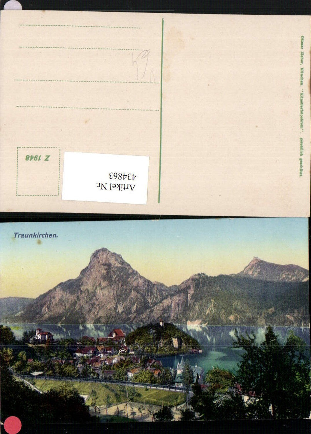 434863,Traunkirchen Totale Bergkulisse pub Ottmar Zieher 1948