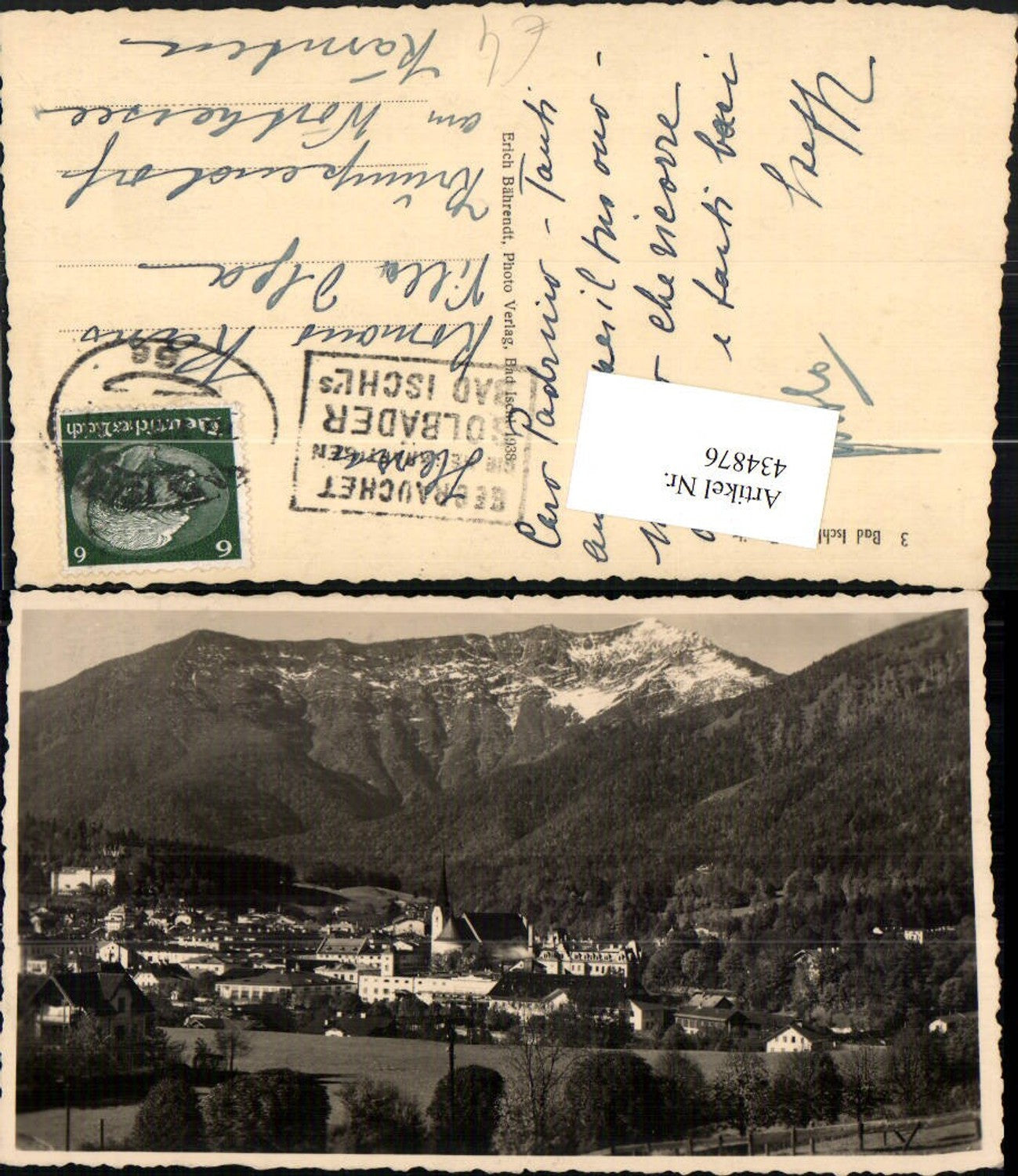 434876,Bad Ischl Totale m. Zimnitz Bergkulisse