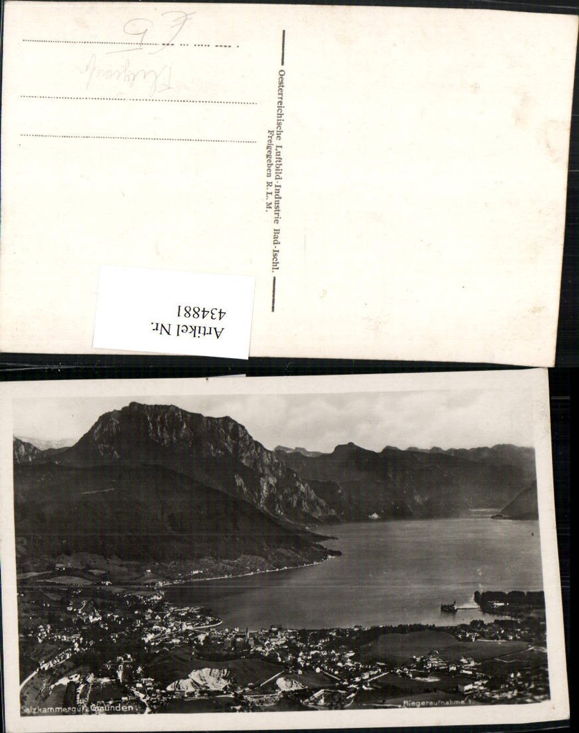 434881,Gmunden Totale Bergkulisse Fliegeraufnahme