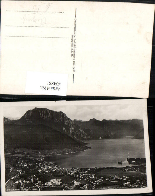 434881,Gmunden Totale Bergkulisse Fliegeraufnahme