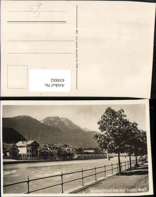 434882,Bad Ischl Rudolfs Kai Fluss Brücke pub F. E. Brandt 5106
