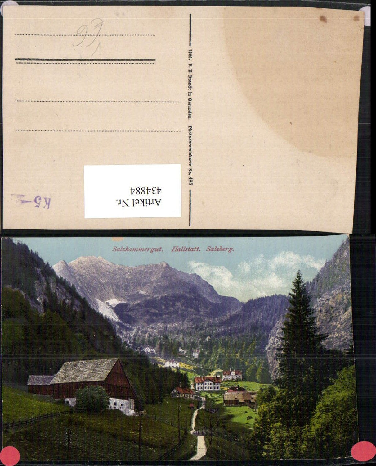 434884,Hallstatt Salzberg Bergkulisse pub F. E. Brandt 487