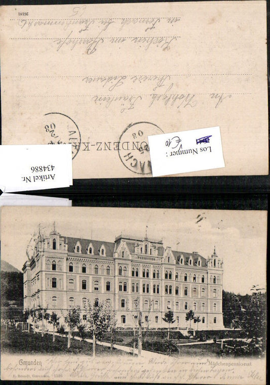 434886,Gmunden Mädchenpensionat Gebäude pub F. E. Brandt 1516