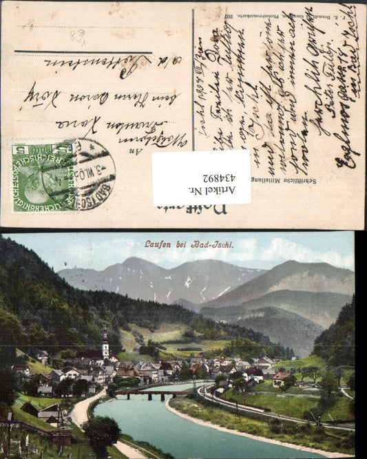 434892,Lauffen Laufen b. Bad Ischl Totale Bergkulisse pub F. E. Brandt 207
