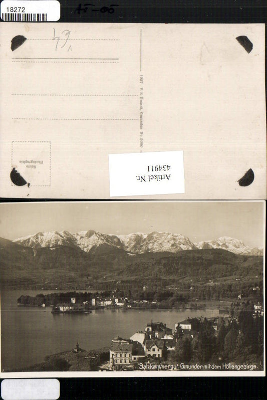 434911,Gmunden Teilansicht m. Höllengebirge Bergkulisse pub F. E. Brandt 5000