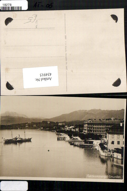 434915,Gmunden Teilansicht Dampfer pub F. E. Brandt 4537