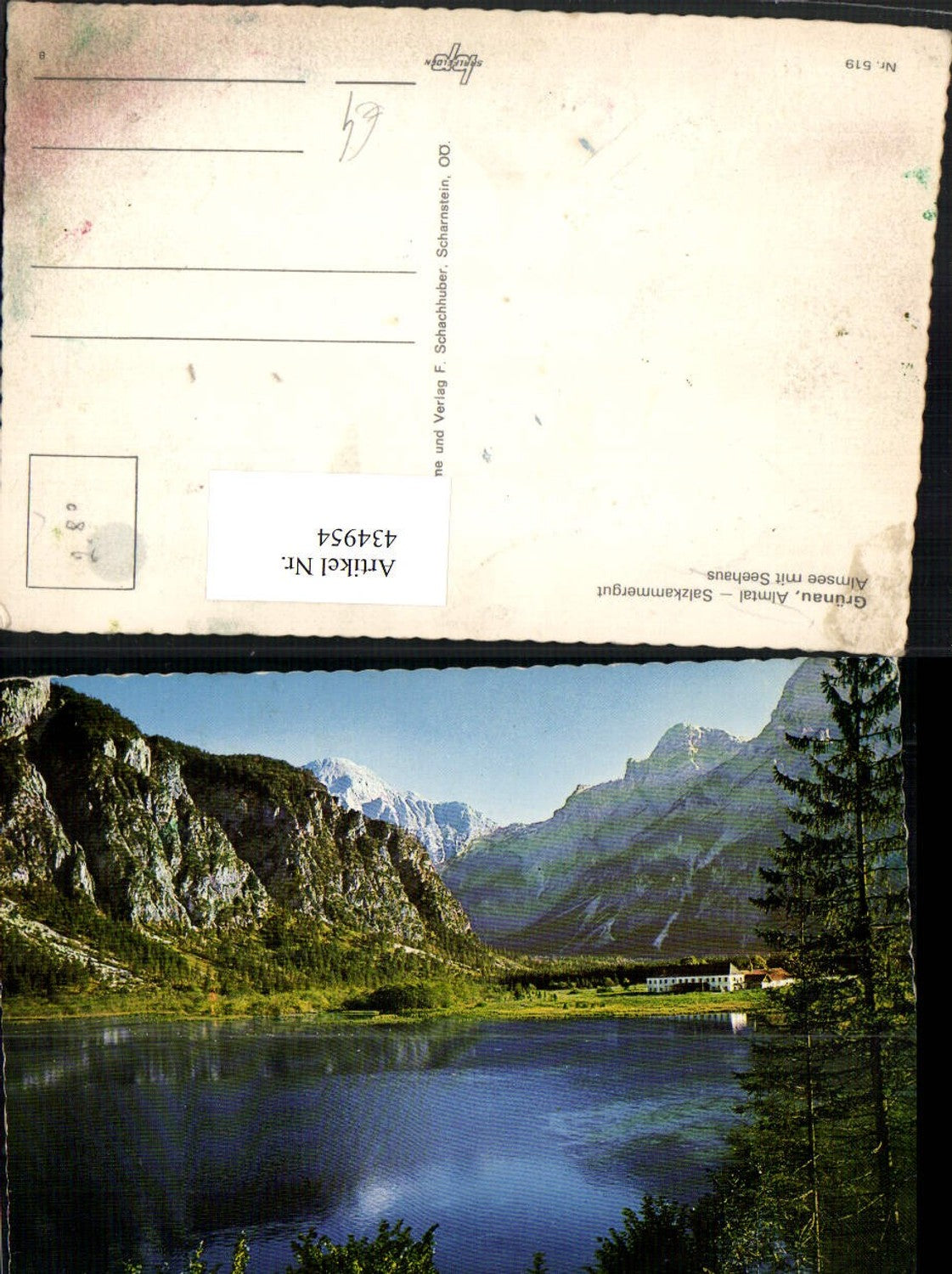 434954,Grünau im Almtal Almsee See m. Seehaus Bergkulisse