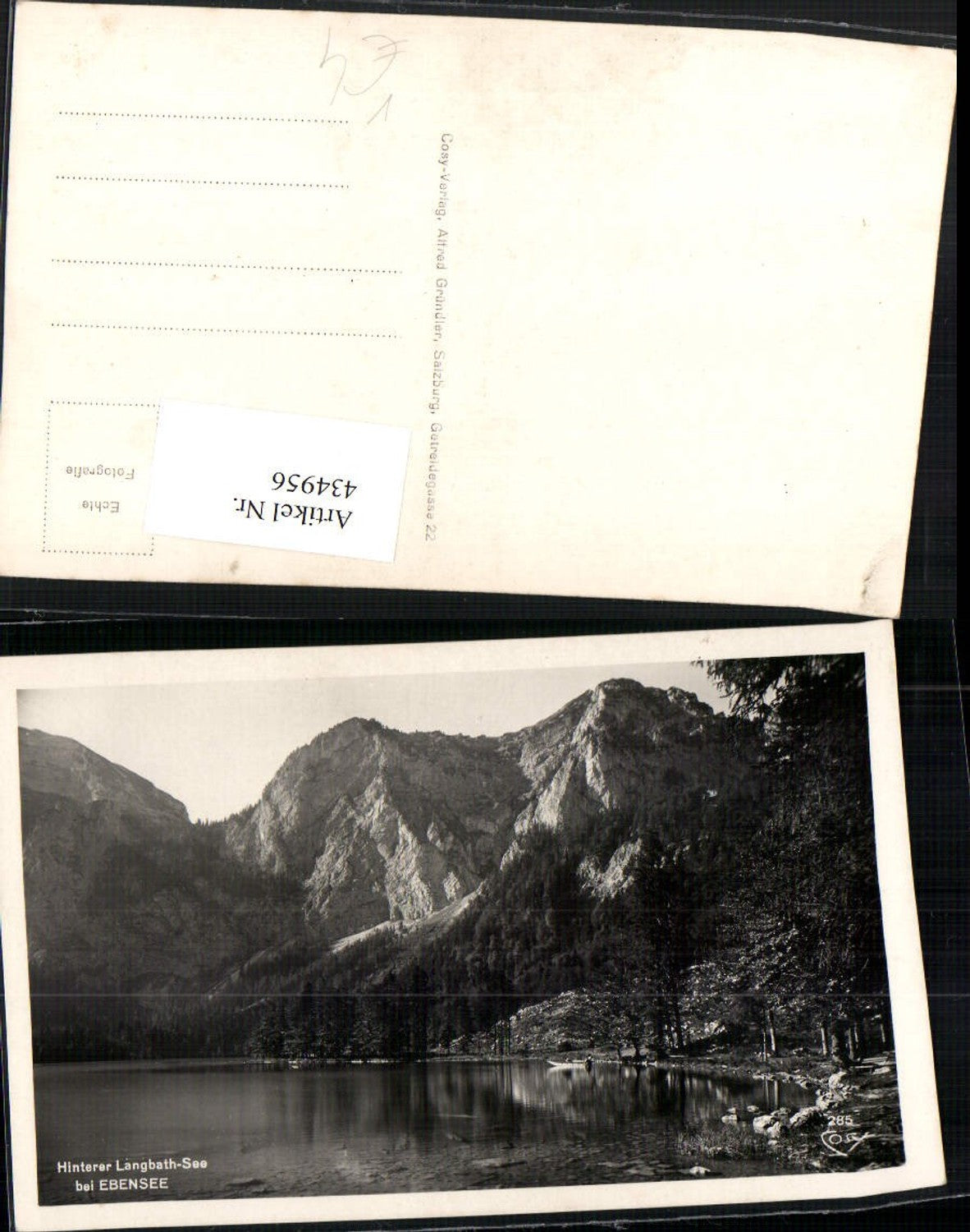 434956,Hinterer Langbathsee See b. Ebensee Bergkulisse pub Cosy 285