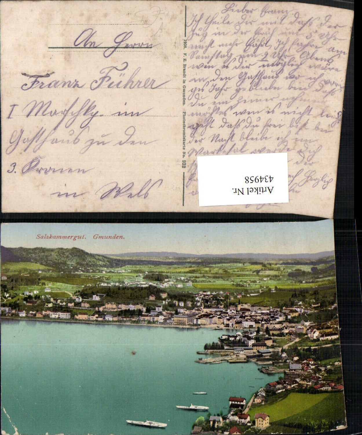 434958,Gmunden Totale pub F. E. Brandt 932