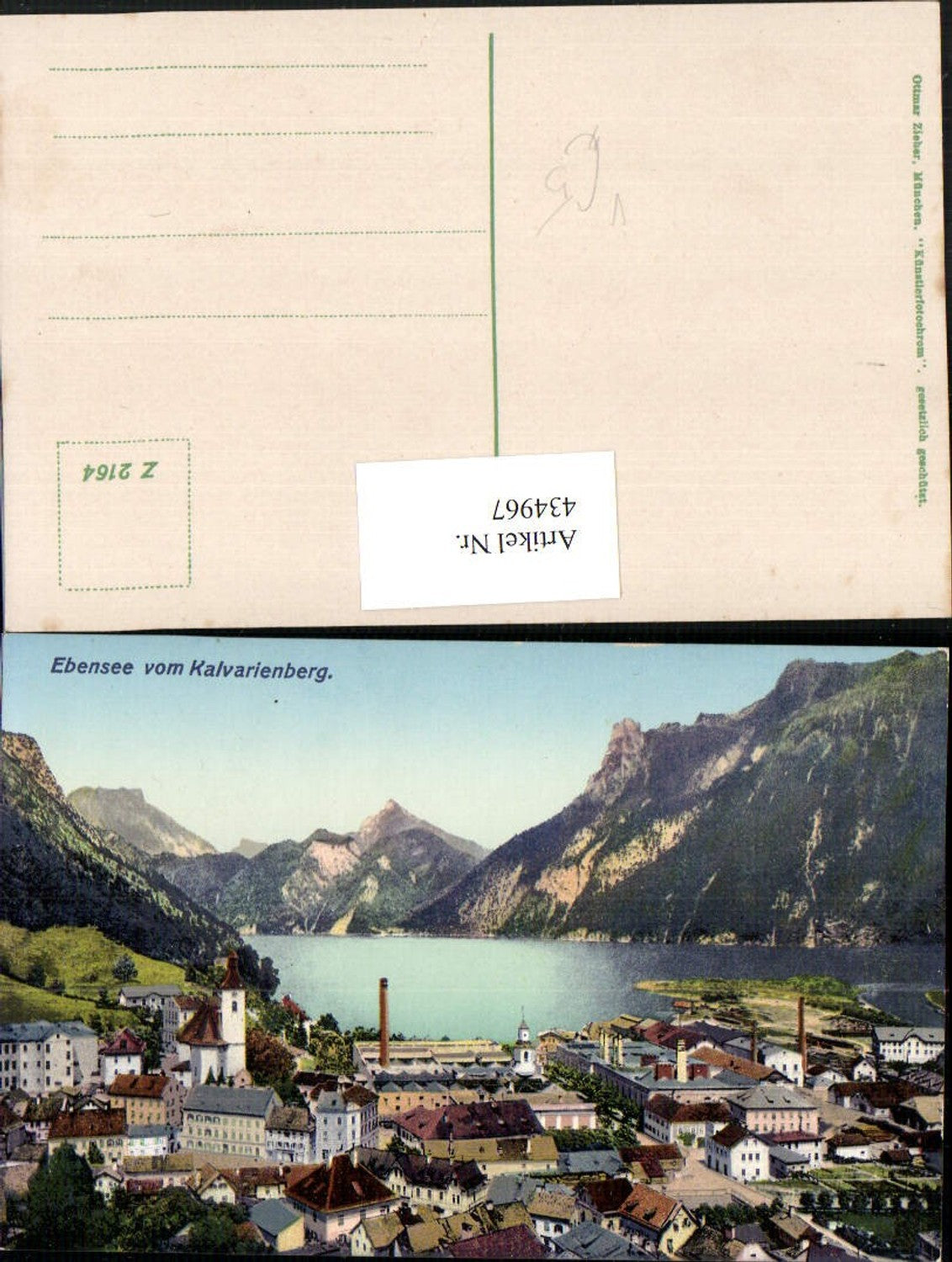 434967,Ebensee Totale vom Kalvarienberg Bergkulisse pub Ottmar Zieher 2164