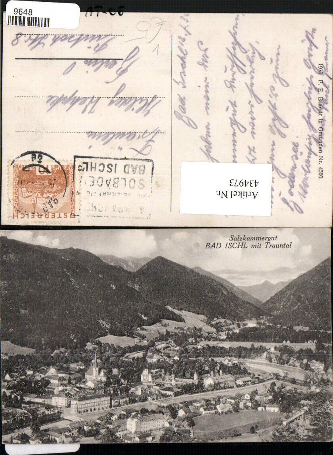 434973,Bad Ischl Totale m. Trauntal pub F. E. Brandt 4560