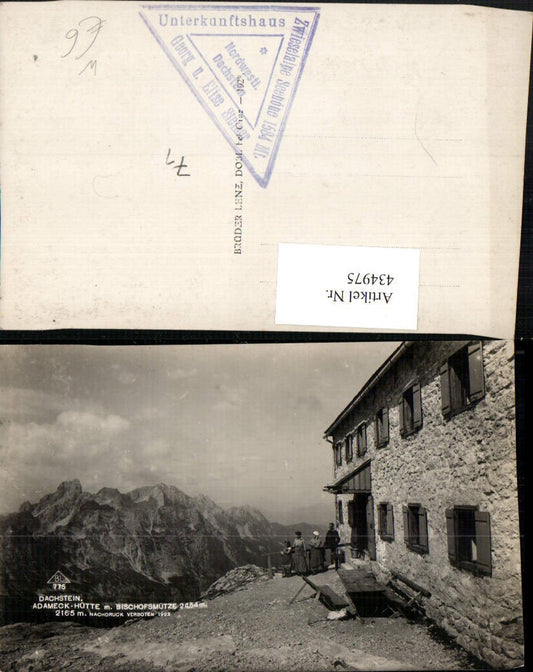 434975,Adameck-Hütte Berghütte b. Gosau m. Bischofsmütze Bergkulisse