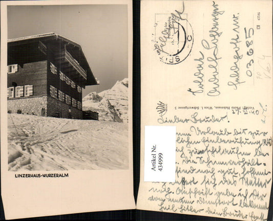 434999,Linzerhaus Wurzeralm b. Spital am Pyhrn pub Foto Hubmann 174 Feldpost Nr. 03685
